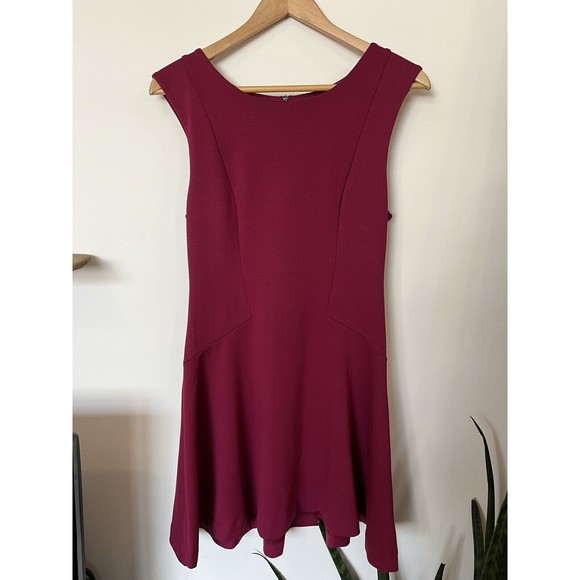 Free People Magenta Sleeveless Cha Cha Zipper Back Mini Dress Size Small - Picture 3 of 10